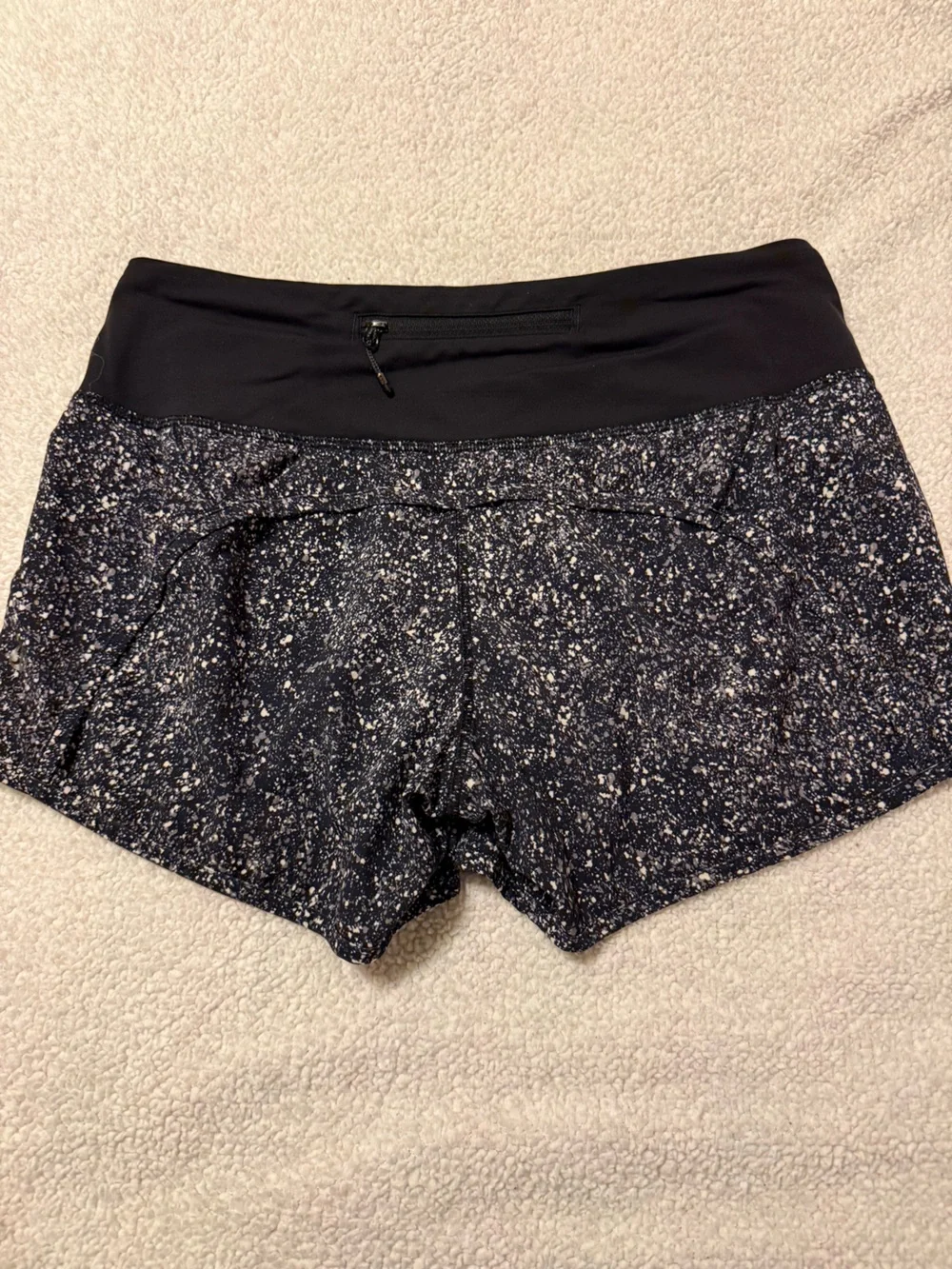 Lululemon Run Times Shorts Mini Splatter White Black 4